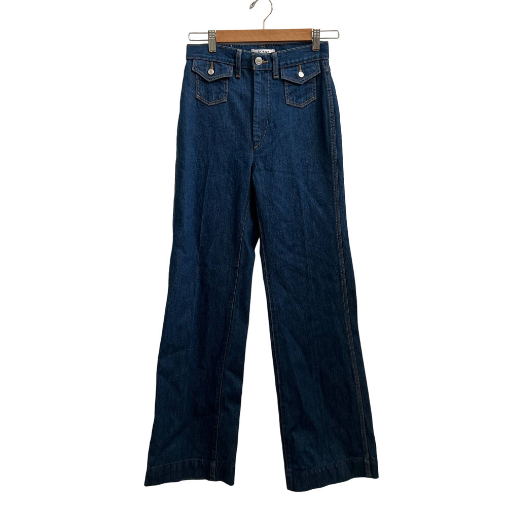NEW $315 RE/DONE 70s Pocket High Rise Wide Leg Jeans - True Rinse - Picture 6 of 13